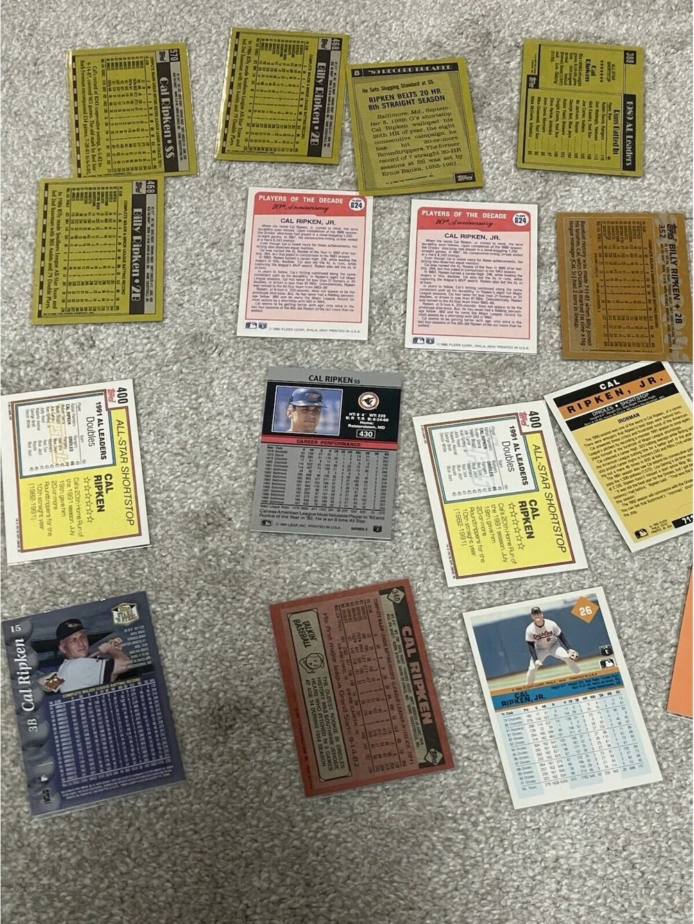 (CAL RIPKEN JR & Billy  Vintage LOT Of Cards